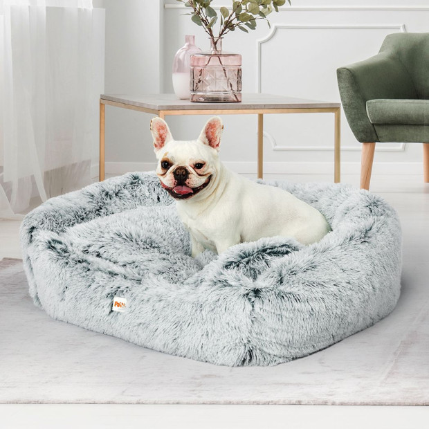 Dog Calming Bed Warm Soft Plush Comfy Sleeping Memory Foam Charcoal S Image 7