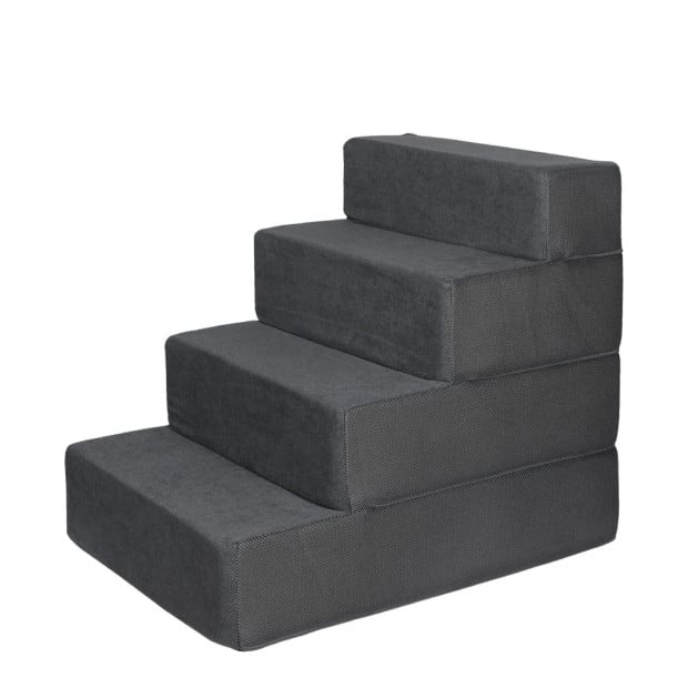 Pet Stairs 4 Step Ramp Portable Adjustable Climbing Ladder - Grey Image 2