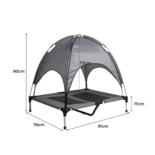 Pet Trampoline Bed Dog Cat Hammock With Canopy Raised Heavy Duty L Image 3