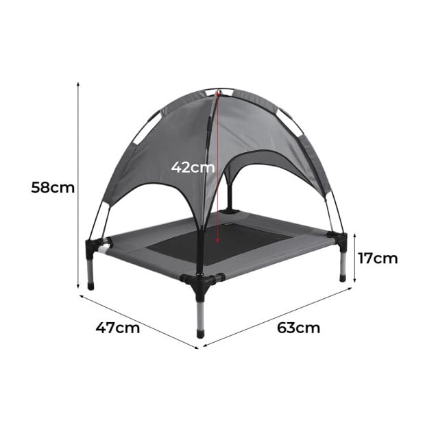Pet Trampoline Bed Dog Cat Elevated Hammock With Canopy Raised Small Image 3