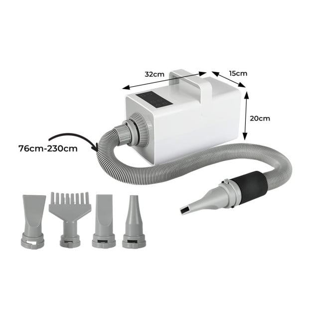 Dog Cat Pet Hair Dryer Grooming Blow Speed Blower Heater White Image 3