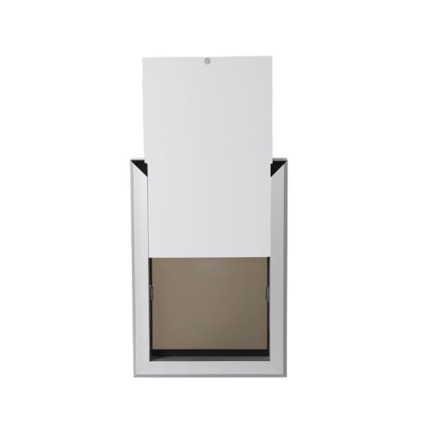 Aluminium Pet Access Door Dog Dual Flexi Flap Wooden Wall Small Image 4