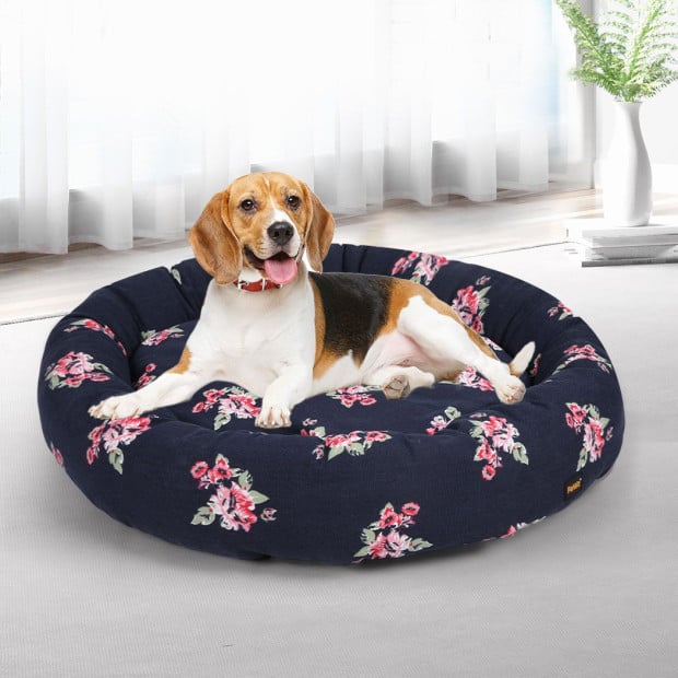 Dog Calming Bed Pet Cat Washable Portable Round Kennel Outdoor L Image 7