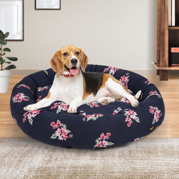 Dog Calming Bed Pet Cat Washable Portable Round Kennel Outdoor L Image 8