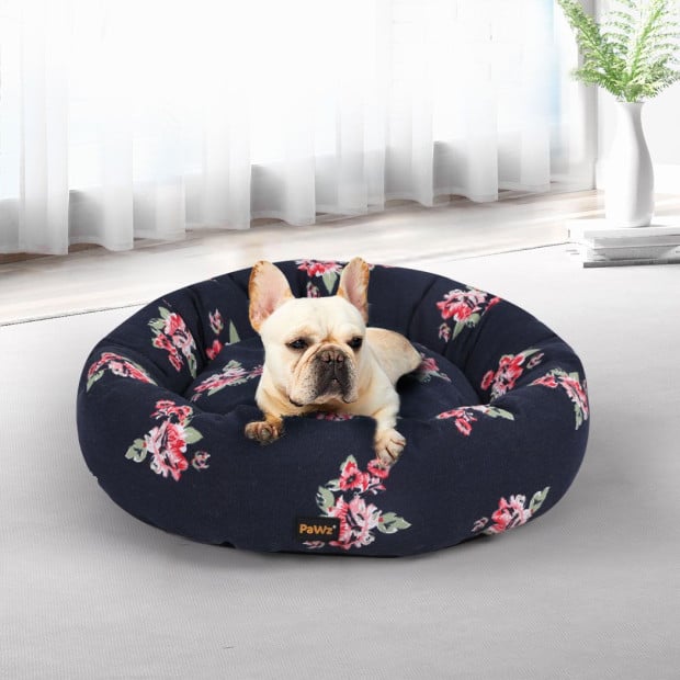 Dog Calming Bed Pet Cat Washable Round Kennel Summer Outdoor M Image 7