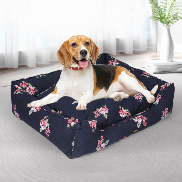 Dog Bed Pet Cat Washable Cover Double-Sided Cushion Navy Large Image 7