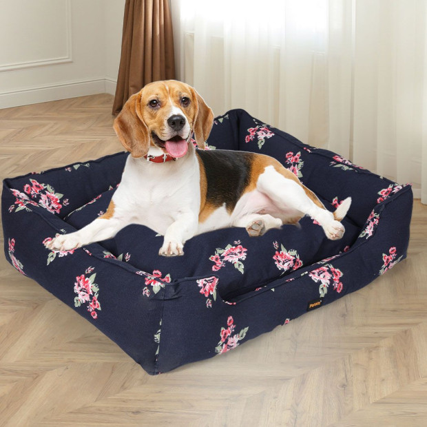 Dog Bed Pet Cat Washable Cover Double-Sided Cushion Navy Large Image 8