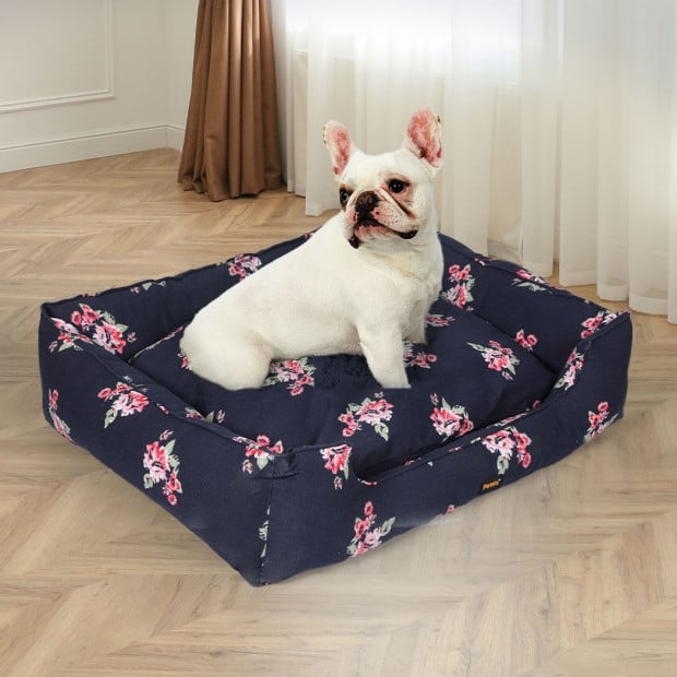 Dog Calming Pet Bed Removable Cover Double-Sided Cushion Navy Medium Image 8
