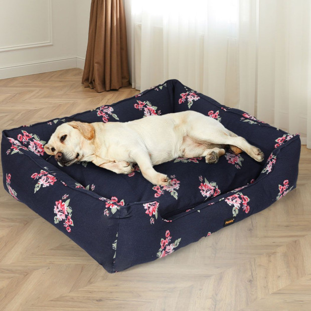 Dog Calming Bed Pet Cat Washable Cover Double-Sided Cushion Navy XXXL Image 8