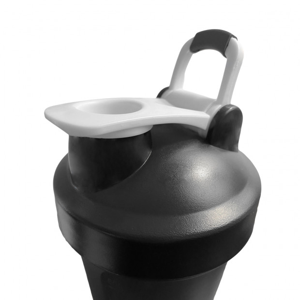 700ml Sports Drink and Protein Shaker Bottle Black Image 3