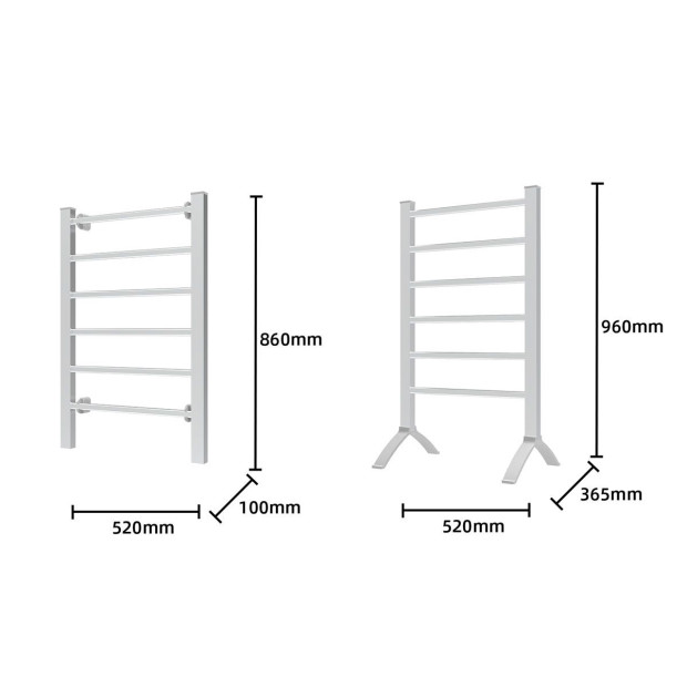 Pronti Heated Towel Rack Holder 100W - Silver Image 3