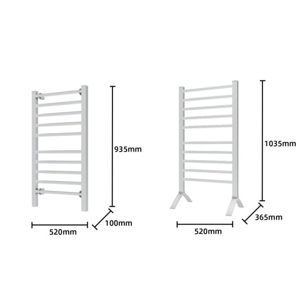 Pronti Heated Towel Rack Electric Rails Warmer 160 Watt- Silver Image 4