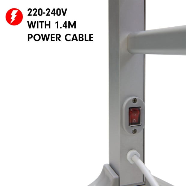 Pronti Heated Towel Rack Electric Rails Warmer 160 Watt- Silver Image 5