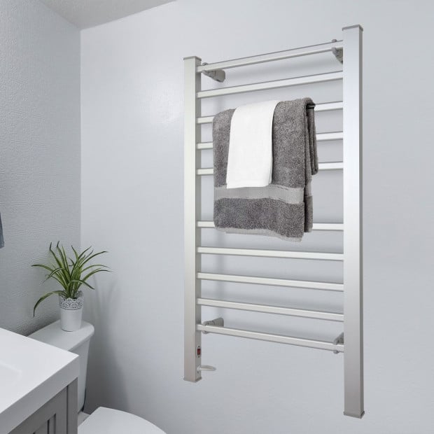 Pronti Heated Towel Rack Electric Rails Warmer 160 Watt- Silver Image 6