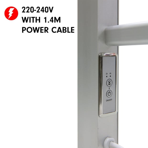 Pronti Heated Towel Rack Electric Towel Rails 160Watt with Timer Image 4