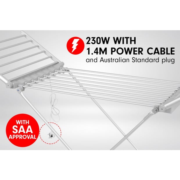 Heated Towel Clothes Rack Dryer Warmer Bathroom Airer Warmer 230W Image 3