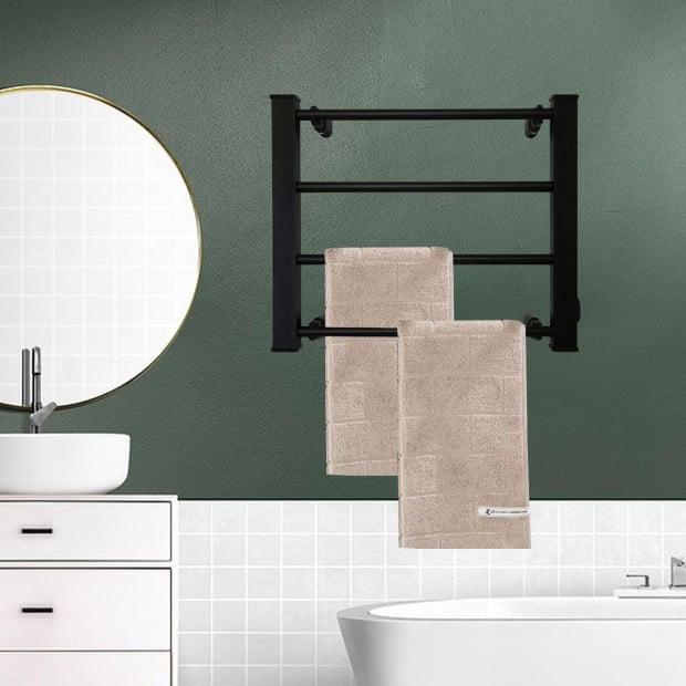 Pronti Heated Electric Towel Bathroom Rack 60W - Black Image 6
