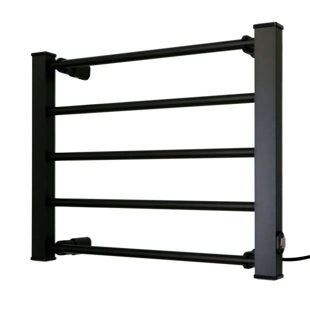 Pronti Heated Electric Towel Bathroom Rack 90W - Black Image 2