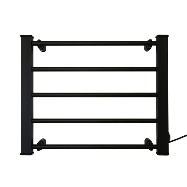 Pronti Heated Electric Towel Bathroom Rack 90W - Black Image 3