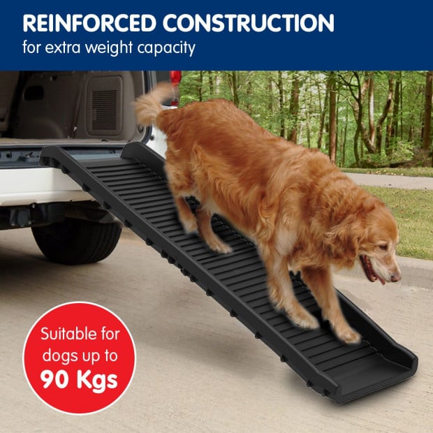 Furtastic Foldable Car Dog Ramp Vehicle Ladder Step Stairs - Black Image 7