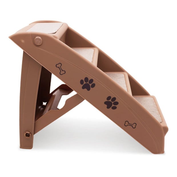 Furtastic 50cm Foldable Step Ladder Stairs - Brown Image 3