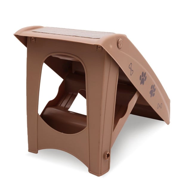 Furtastic 50cm Foldable Step Ladder Stairs - Brown Image 4