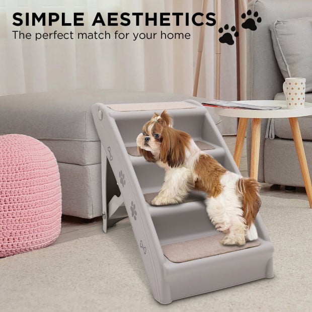 Furtastic 50cm Foldable Step Ladder Stairs - Grey Image 5