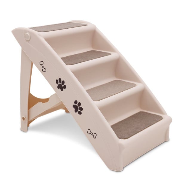 Furtastic 50cm Foldable Step Ladder Stairs - White Image 2