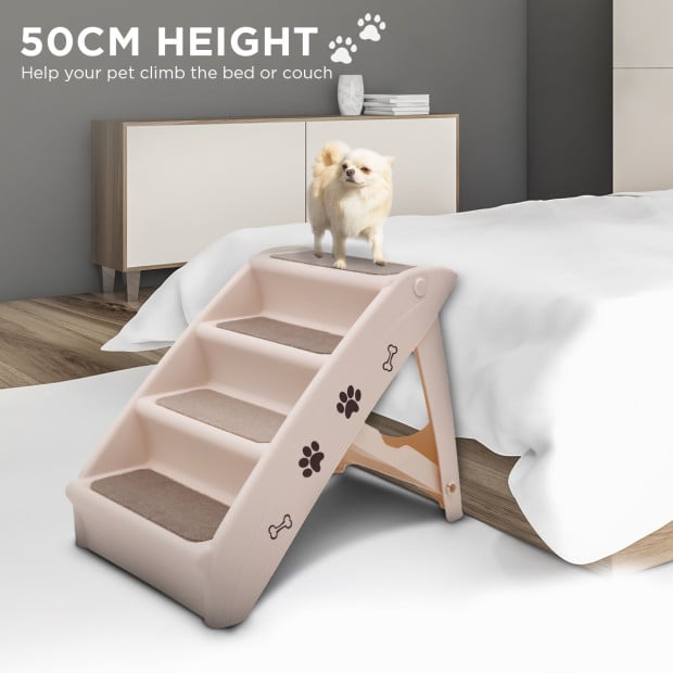 Furtastic 50cm Foldable Step Ladder Stairs - White Image 12