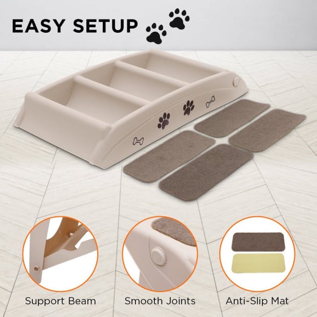 Furtastic 50cm Foldable Step Ladder Stairs - White Image 7