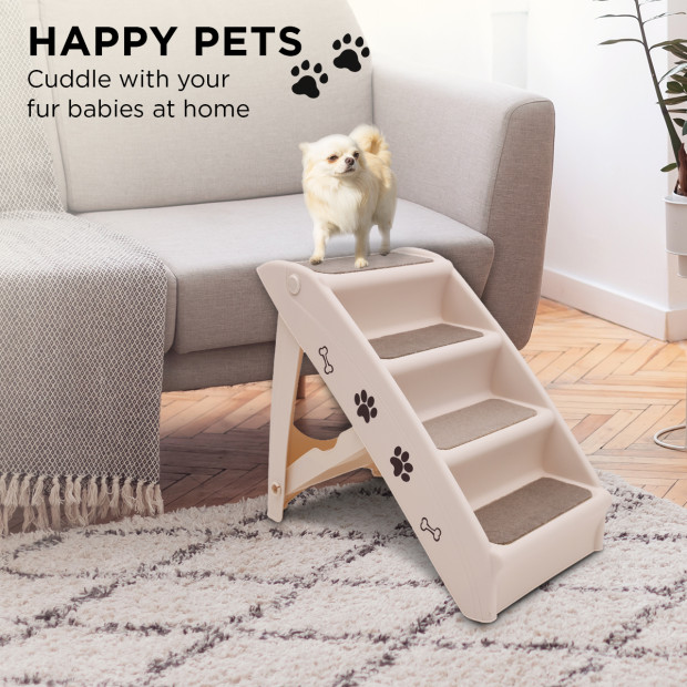 Furtastic 50cm Foldable Step Ladder Stairs - White Image 13