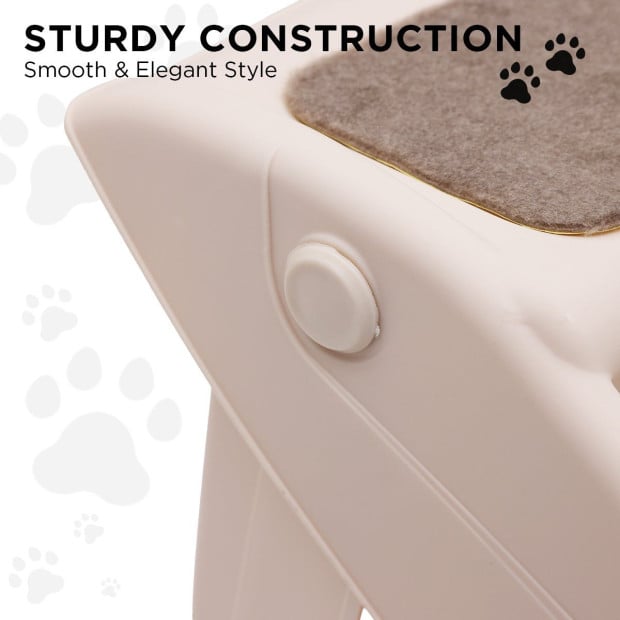 Furtastic 50cm Foldable Step Ladder Stairs - White Image 9