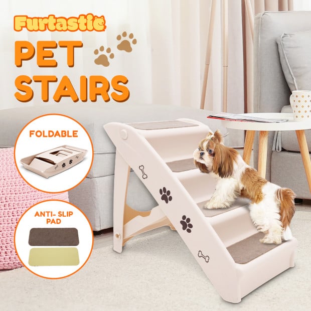 Furtastic 50cm Foldable Step Ladder Stairs - White