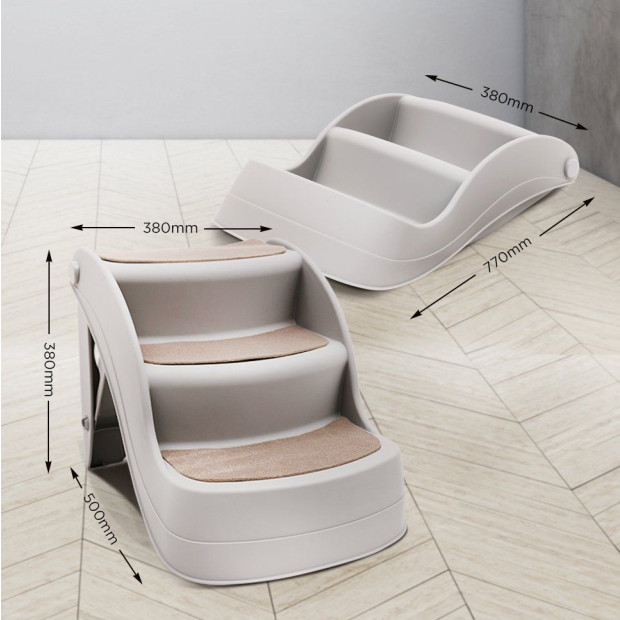 Furtastic 38cm Foldable Pet Stairs Ramp - Grey Image 11