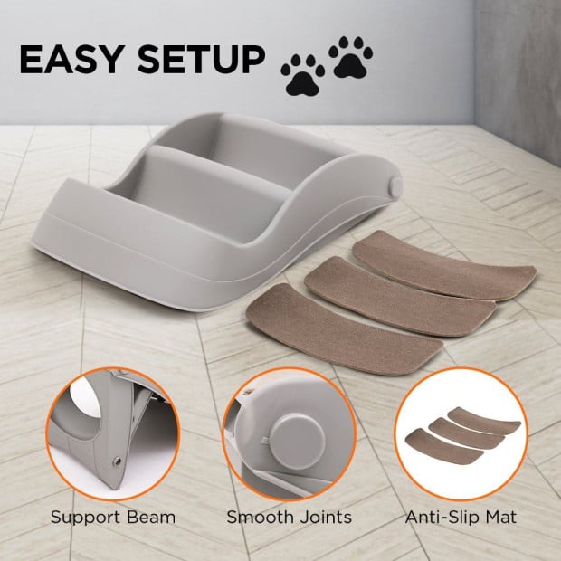 Furtastic 38cm Foldable Pet Stairs Ramp - Grey Image 7