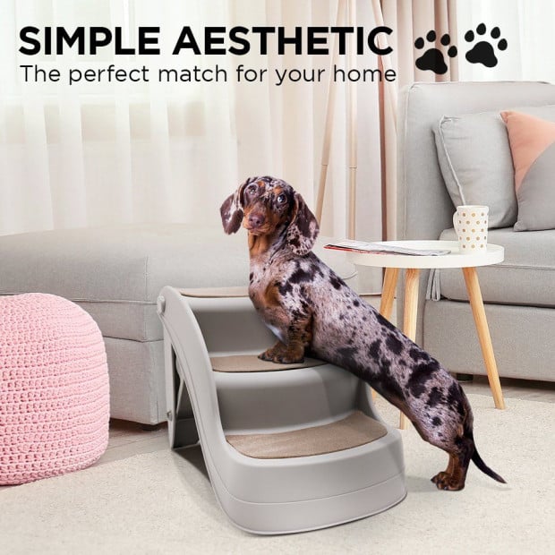 Furtastic 38cm Foldable Pet Stairs Ramp - Grey Image 8