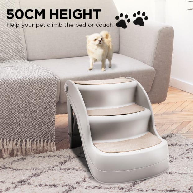 Furtastic 38cm Foldable Pet Stairs Ramp - Grey Image 12