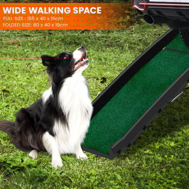 Furtastic Foldable Plastic Dog Ramp with Synthetic Grass Image 4