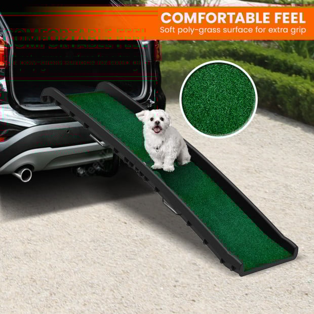 Furtastic Foldable Plastic Dog Ramp with Synthetic Grass Image 5