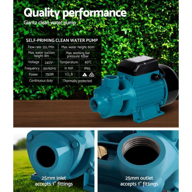 Peripheral Pump Clean Water Garden Boiler Car Wash Irrigation QB80 Image 6