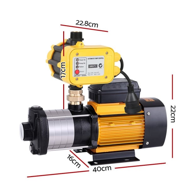 Multi Stage Water Pump Pressure Rain Tank Irrigation 2000W Yellow Image 2
