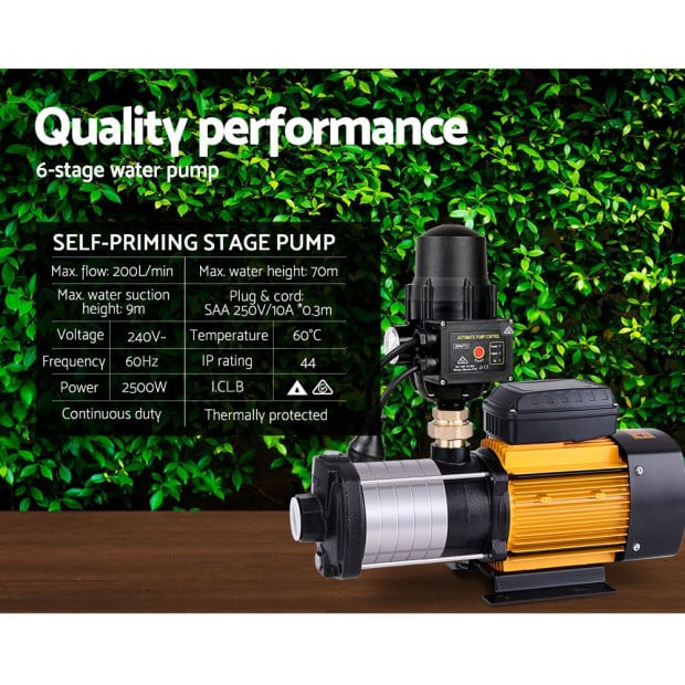 Multi Stage 2500W Water Pump Pressure Rain Tank Farm House Irrigation Image 7