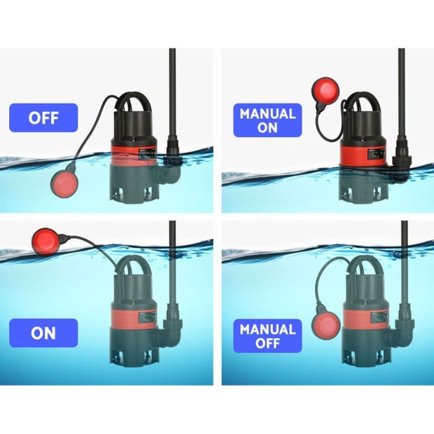 550W Water Pump Dirty Submersible Sump Swim Pool Flooding Pond Clean Image 6