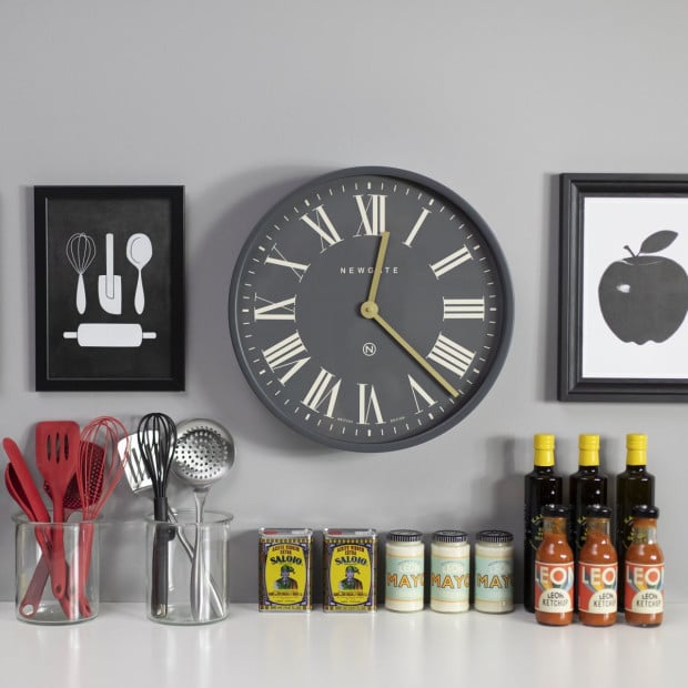 Newgate Mr Butler Wall Clock Moonstone Grey Reverse Dial Image 3