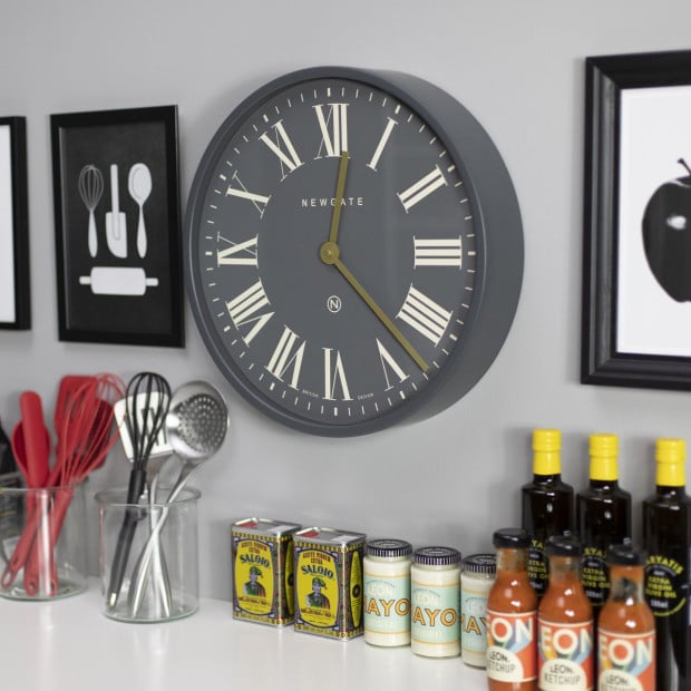 Newgate Mr Butler Wall Clock Moonstone Grey Reverse Dial Image 4