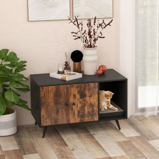 Modern Hidden Cat Litter Box Furniture For Indoor Cats Image 2