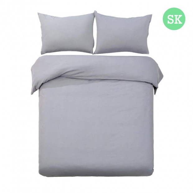 Giselle Bedding Super King Size Classic Quilt Cover Set - Grey