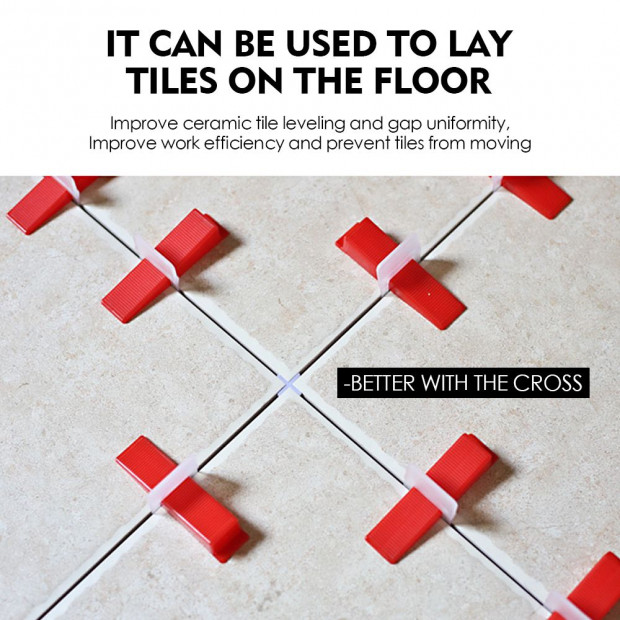 2000x 3MM Tile Leveling Clips Levelling Spacer Tiling Tool Floor Image 3
