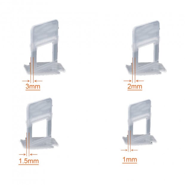 800x 2MM Tile Leveling Clips Levelling Spacer Tiling Tool Floor Wall Image 4