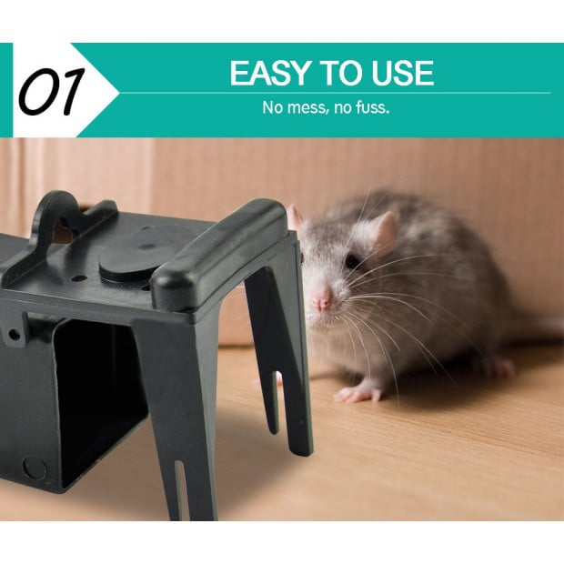 4 Black Mouse Rat Mice Trap Live Capture Safe Reusable Image 2
